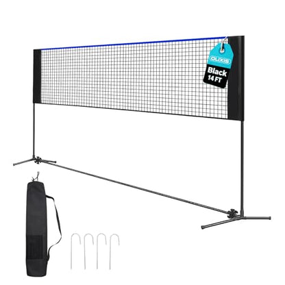 OLIXIS Portable Badminton Net, 2-5 FT Height Adjustable Volleyball Net, Badminton Net with Carry Bag, Volleyball Net, Pickball Net, Backyard Game Indoor Outdoor Use