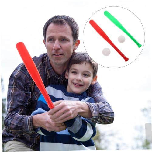Luxshiny 2 Sets Baseball Bat Outdoor Lightweight Soft Plastic Training Bat for Boys Parent Activities Backyard Beach Play
