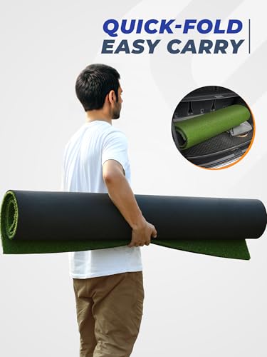 Golf Hitting Mat 5×4ft, Thickened 21/31/36mm Golf Practice Mat for Indoor Outdoor, Top-Notch Artificial Turf Driving Matt with 9 PU Balls+3 Rubber Tee+7 Tee