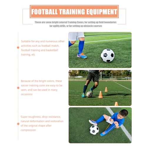 SOLUSTRE Soccer Training Cones Disc Set with Straps, 50 Orange Lightweight Agility Practice Markers, Portable Football Obstacle Equipment for Soccer Drills and Coaching