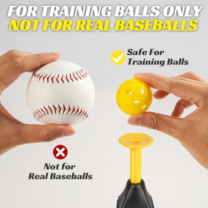 Automatic Pops Baseball Tee with 12 Mini Balls,Height Up to 40inch Batting Tee Without a Pitcher For Solo Practice,Improve Swing Timing&Accuracy, Portable Pitching Machine Softball Tee For ALL Players