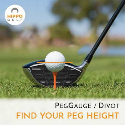 PegGauge 3-in-1 Tee Height Gauge & Golf Divot Tool – Magnetic Ball Marker, Repair Pitch Marks, Perfect Tee Height Every Swing, Lightweight Golf Accessory