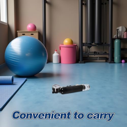1 Set Sports Ball Pump Pressure Gauge with Needle - Exercise Ball Inflator - Flexible Air Hand Pump for Soccer Basketballs Football Volleyball