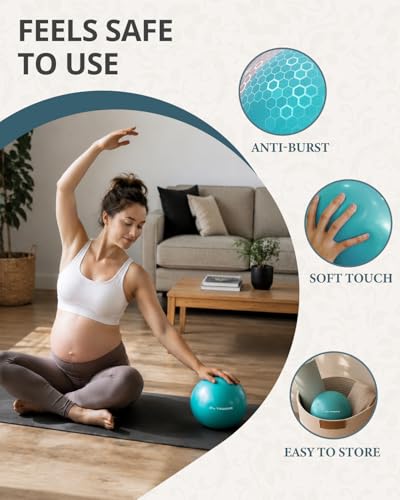 Trideer Pilates Ball - 7-8 inch with Pump, Small Core Ball for Yoga, Barre, Physical Therapy