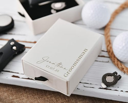 Personalized Golf Divot Tool Set with Magnetic Ball Marker & Hat Clip, Custom Engraved Golf Accessories Gift for Men, Groomsmen, Wedding Favors, Golf Lovers