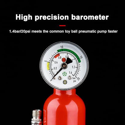Ball Pump with Pressure Gauge, Dual Action Air Pump for Balls with Needle and Extension Hose, Hand Pump Air Inflation for Basketball, Soccer Ball, Football, Volleyball, Rugby - color: Black