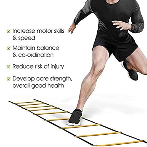 Agility Ladder Raise Speed Agility Training Ladder, Adjustable Agility Ladder, Exercise Equipment, for Football, Track Field, Basketball, Footwork, Workout Drills(Size:5M) - size: 5M
