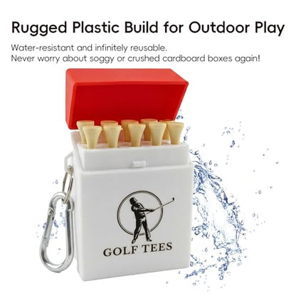Funny Caddy Golf Tee Holder with 10 Wood Tees, Fun Golf Accessory for Men & Women, Groomsmen Golf Gifts