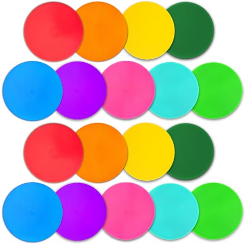 9/18/36 Pcs Poly Spot Markers 9 inch Non-Slip Rubber Agility Training Markers Floor Dots Flat Field Cones for Football Basketball Soccer School Exercise Drills Gym Dance Practice 9 Colors - style: 9 inch 18 Pcs (9 Colors, TPE)