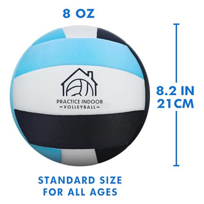 Soft Indoor Volleyballs for Practicing Inside House and Yard, Safe and Silent Volleyball for Girls Boys Kids Youth Beginners Training Birthday Christmas Easter Gifts - color: Blue