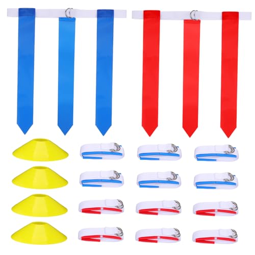 16Pcs Flag Football Set with Belts and Cones Durable Training Accessories for Adults for Football Players and Beginners