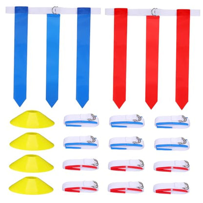16Pcs Flag Football Set with Belts and Cones Durable Training Accessories for Adults for Football Players and Beginners