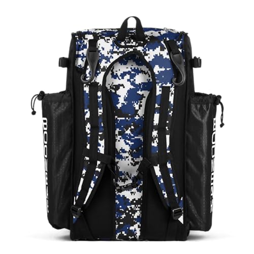 Boombah Superpack Bat Pack - Backpack Version (no wheels) - Holds 4 Bats - Camo Series - Multiple Color Options - color: Black/Royal