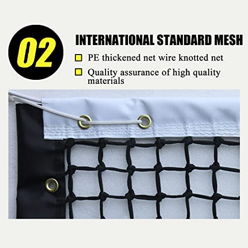 Tennis Net 42FT Professional Heavy Duty Nylon Net, Compatible with All Standard Tennis Posts, Included Indoor Outdoor Court - style: single-layer tennis net