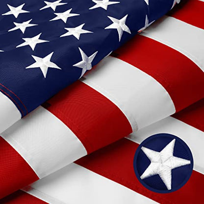 American Flag | 4x6 Ft | Long Lasting US Flag, Made From 210D Polyester, Embroidered Stars, Sewn Stripes, Brass Grommets, Vivid Color, Outdoor/Indoor - color: USA 4x6 Ft