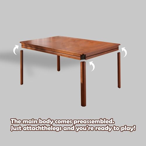 Solid Wood Board Game Table with Removable Table Top for 4–6 Players,Gaming Table and Dining Includes Play Mat and Detachable Cup Holders with 55" x 31" Play Area (Cherry) - color: Cherry