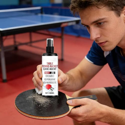 Effective Racket Cleaner - Paddle Cleaning Agent with Sponge, Table Tennis Protectant Tool with Shine, Sports Practice Aid with Grip, Gym Training Style, Indoor Supplies for Exercise, Workout, Home