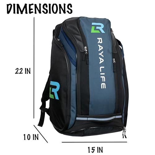 Pickleball Bag - Water Proof Pickleball Backpack, Ample storage for Paddles and Gear, Fence Hook, Shoe Compartment - color: Navy/Black