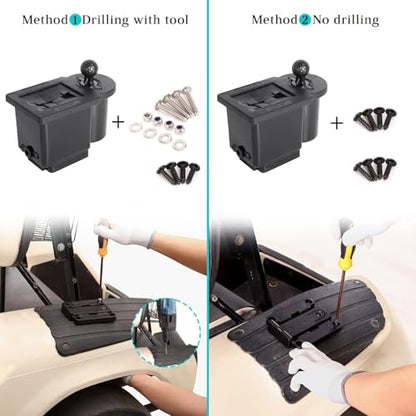 10L0L Golf Cart Ball Washer, Golf Club Head Cleaner for Yamaha, EZGO, Club Car, Star EV-Universal & Detachable