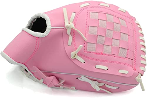 Baseball Glove,Baseball Softball Mitt with Ball for Kids Youth Adults Training and Beginner,Right Hand Throw,Left Hand Glove - color: Pink, size: 12.5"