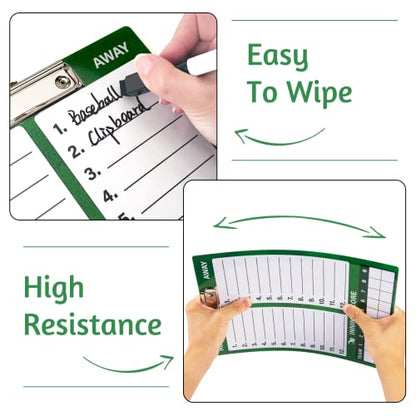 WISYOK Double-Sided Dry Erase Clipboard for Coaches, Baseball, Softball Lineup Board with Marker - style: Baseball