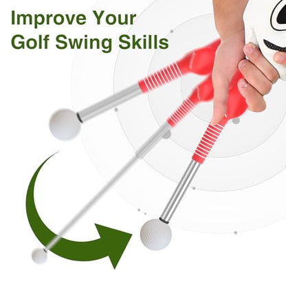 Retractable Golf Swing Trainer, Portable Grip Trainer and Training Auxiliary Elastic Band for Beginners, Indoor & Outdoor Practice(Black)