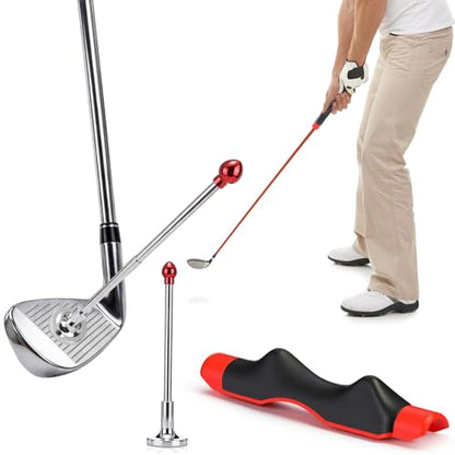Sanwuta Golf Club Training Set Golf Alignment Sticks and Grip Trainer Alignment Rods with Telescopic Magnetic Corrector Swing Trainer Aid Tools for Posture Correct and Enhance Precision