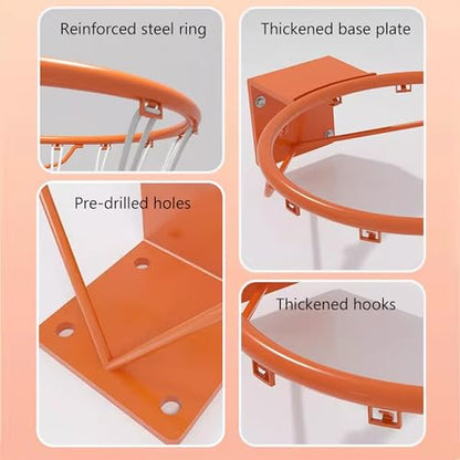Replacement Basketball Rim, 45cm Heavy Duty Shock-Absorbing Wall Mounted Basketball Rim Indoor Outdoor Hanging Hoop