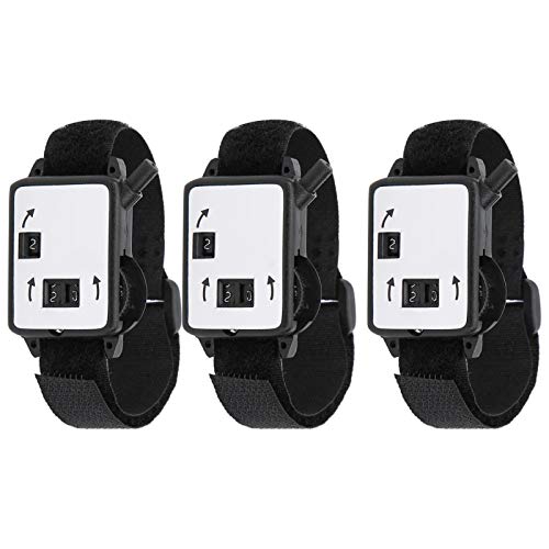 Golf Stroke Counter for Women, 3Pcs Golf Score Counter, Manual Golf Counter Tool, Plastic Dial Score Counters with Wristband Design for Keeping Scores, 1.4x1.1x0.3inch
