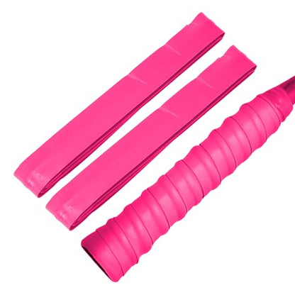 2 Pcs Tennis Racket Grip Tape, Dry Tennis Overgrip Tape, Anti-Slip Absorbent Grip, Racket Overgrip Tape - color: Pink, size: Textured-43.3"x1"x0.03"