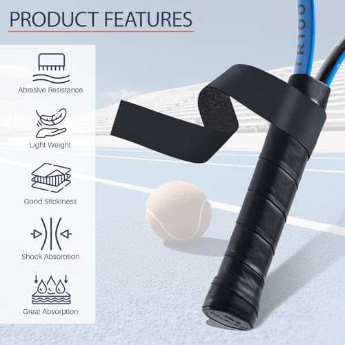 26 Pieces Tennis Racket Grip Tape, Tennis Racquet Grip Tape for Anti-Slip and Sweat Absorbent Overgrips, Comfortable Handle Precut Racquet Wrap for Tennis/Badminton/Pickleball (White)