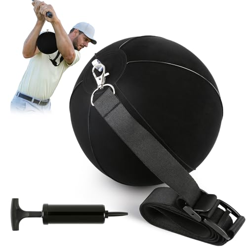 Golf Training Aid Smart Ball,Golf Swing Trainer Ball Between Arms,Golf Swing Aids Ball for Men Women Beginner,Prevent Chicken Wing & Builds Correct Muscle Memory(Manual,Pump,Lanyard)