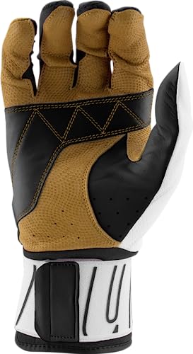 MARUCCI Blacksmith Full WRAP Youth Batting Glove V2 - color: WHITE/BLACK, size: Youth Small