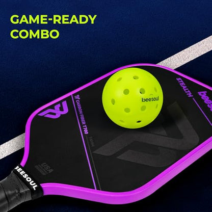 beesoul 3-Pack Premium Pickleball Balls, Outdoor 40-Hole Balls for Consistent Bounce, One-Piece Seamless Design, Built for All Skill Levels
