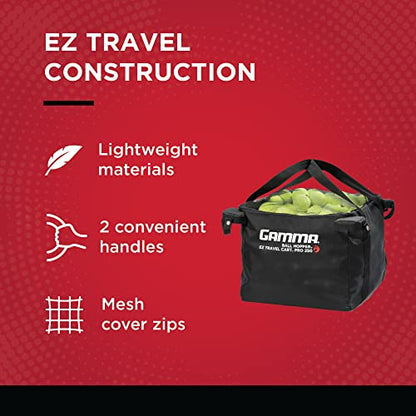 GAMMA Sports EZ Travel Cart, Tennis & Pickleball Hopper, Padel, Portable Compact Design, Sturdy Lightweight Construction, EZ Bags, 150 or 250 Capacity, Premium Carrying Case Included - size: 150 Ball, style: Bag