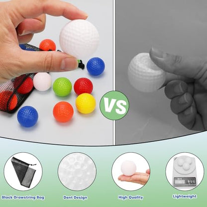 Coopay 60/120/240 Pack Practice Golf Balls, 42mm Plastic Golf Training Balls with a Drawstring Bag Hollow Sports Limited Flight for Swing Practice Driving Range Backyard Home - color: Multicolor, style: 120 Pack
