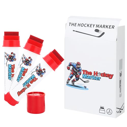 The Hockey Marker, Hockey Pucks Marking in Ice Hockey Training, Ice Hockey Accessories for Hockey Coach, Waterproof Oily Ice Markers for Hockey Rink, Good Helper for Ice Hockey Practice - color: Red