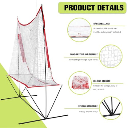 Pickleball Starter Kit with Automatic Ball Machine 10 Pickleballs Ball Recycling Net Carrying Bag, 5 Adjustable Angles 2 Power Level Portable Tennis Ball Pitching Machine