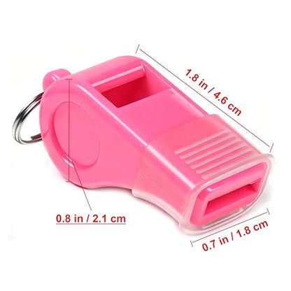 24 Packs Sports Whistles with Lanyard, for Coaches, Referees and Officials - color: Pink
