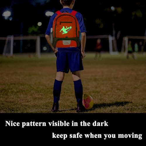 Soccer Ball Bag-Backpack for Basketball,Volleyball with Cleat Shoes and Ball Compartment for Sports Team,Trainning - color: Brighten Red