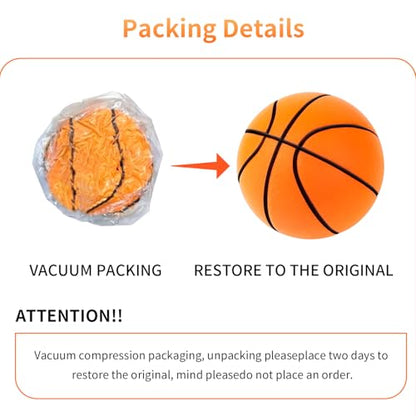 Silent Basketball-Size 7 (29.5") Upgrade Dribble Dream Silent Basketball, Grooved Airless Foam Technology for Soundless for Foam Indoor Training Ball for Various Indoor Activities
