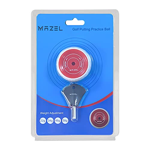 MAZEL Wheel-Like Golf Practice Ball, Adjustable Weight Putting Trainer with Instant Feedback