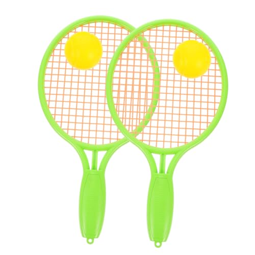 Kisangel Tennis with Balls Durable Outdoor Sports Racket for Boys and Safe Plastic Mini Tennis Racket for Parent Play and Skill Development Green
