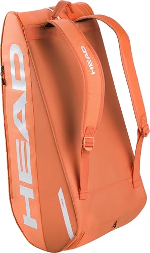 HEAD Tour Racquet Bag L (9R) Tennis Bag - Holds Up to 9 Racquets, CCT+ Climate Control Technology, 2 Main Compartments, Shoe Pocket & Backpack Carry System - color: Orange