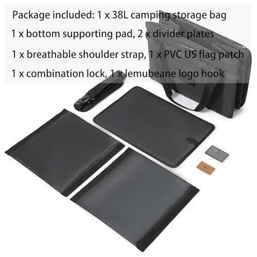 Tactical Camping Storage Bag - 38L Utility Tote Bag Organizer with Combination Lock and Shoulder Strap