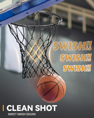 Professional Basketball Net Replacement Heavy Duty, Upgraded Durability [7.16oz], All Weather Anti Whip, Fits Standard Indoor Outdoor Rims - 12 Loops - style: Black
