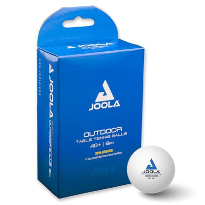JOOLA Outdoor Table Tennis Balls - 6 Pack of 40mm Regulation Size Ping Pong Balls for Training and Recreational Play - Fun as a Cat Toy - Indoor and Outdoor Compatible- White