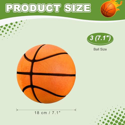 Silent Basketball, Quiet Basketball High Density Foam No Noise Sculpted Groove Bouncing Ball with Net Bag - color: Orange, size: 7.1 Inch