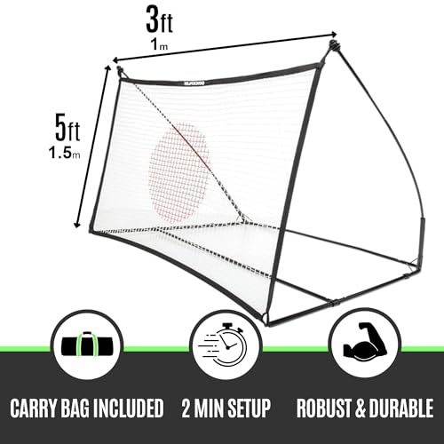 QUICKPLAY Spot Target Soccer Rebounder | Weather-Resistant Rebound Net with Carry Bag | Great for Passing, Receiving, and Trapping Practice | Ideal for Team or Solo Training - style: 5x3ft