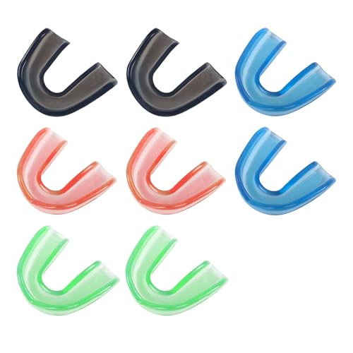 Multicolored Mouth piece Sports Mouth Guards for Adults, 8PCS Mouthguard Gum Teeth Armor for Boxing Basketball Hockey Karate, Custom Fit Mouthpiece - size: Multicolored